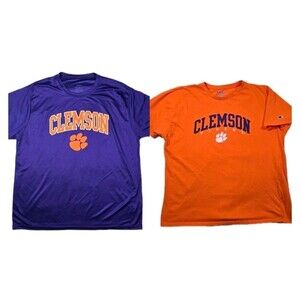 Lof Of 2 Mens Clemson University Tigers Short Sleeve T Shirt 2XL XXL ACC